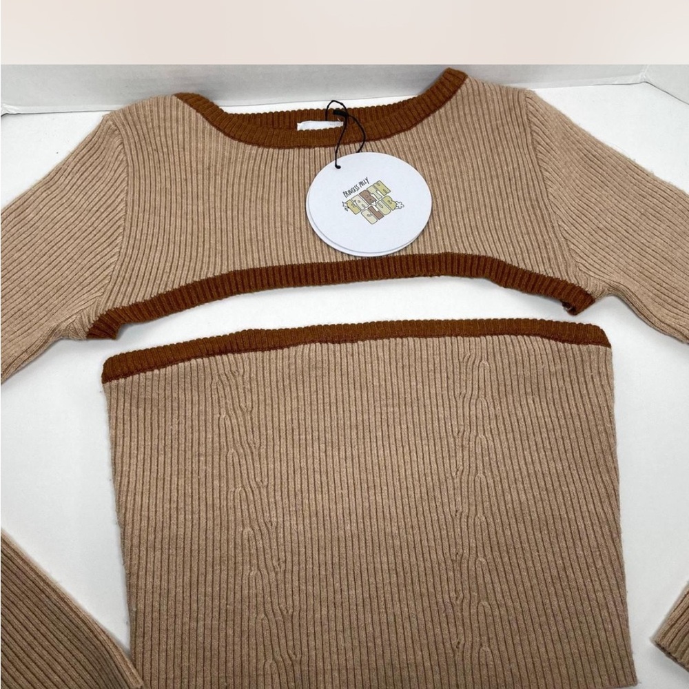 Princess Polly Beige and Brown Ribbed Knit Set